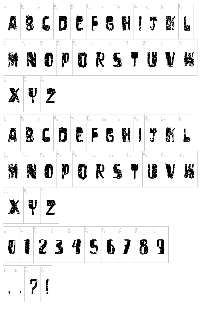 Vtks Untitled font map